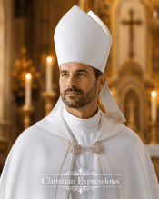 Plain White Bishop Mitre
