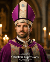 Purple Tapestry of Life Bishop Mitre