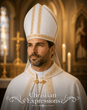 White with Gold Galloon Bishop Mitre