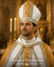 White and Gold Joyous Bishop Mitre