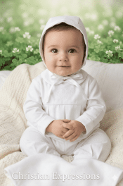 Boys Irish Christening Coverall with Shamrocks