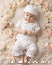 Boys Waffle Pique Christening Baptism Coverall & Hat