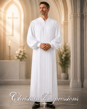 Men’s Plain White Clergy Pulpit Robe