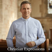 Blue and White Stripes Men’s Clergy Shirt