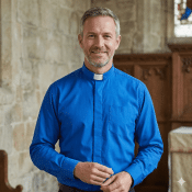 Royal Blue Cotton Men's Clergy Shirt
