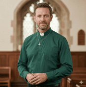 Green Cotton Men's Clergy Shirt