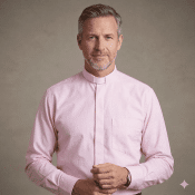 Pink Oxford Tailored Cotton Men's Clergy Shirt