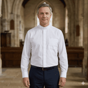 White Cotton Men's Clergy Shirt