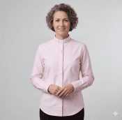 Women's Pink Oxford Tab Collar Cotton Twill Clergy Blouse