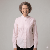 Women's Pink Tab Collar Cotton Clergy Blouse