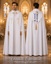 White "Ave Maria" Clergy Cope