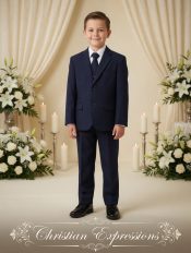 Boys Navy Blue First Communion Suit