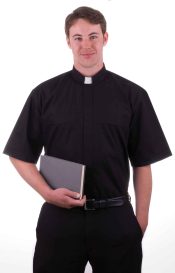 Tab Collar Men's Short Sleeve Clergy SHirt