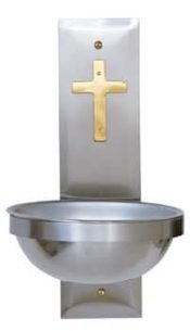 Church Holy Water Font Two Tone Cross