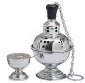 Round Stainless Steel Church Censer and Boat