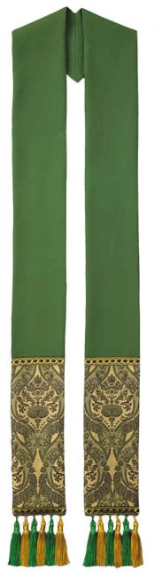 GREEN RONCALLI WITH TASSELS OVERLAY STOLE
