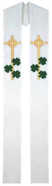 Irish Shamrocks Celtic Cross Clergy Overlay Stole