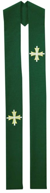 Thomas Cross Hunter Green Clergy Overlay Stole