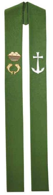 Fish Loaves and Anchor Clergy Overlay Stole