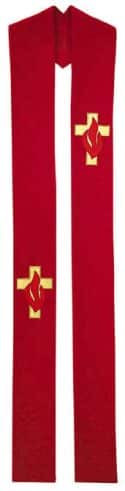 Cross and Flames Pentecost Overlay Clergy Stole