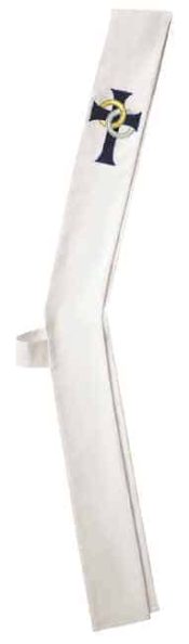 WEDDING SYMBOL (BLUE CROSS) ON WHITE  DEACON STOLE