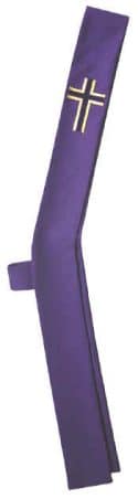 LATIN CROSS - INDIGO VELVET AND GOLD APPLIQUED CROSS  DEACON STOLE