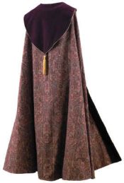 Full Tapestry Clergy Cope with Maroon Velvet Hood