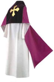 Purple Royale Gold Cross Clergy Humeral Veil