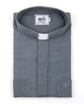 Tab Collar SHORT SLEEVE Shirt Grey