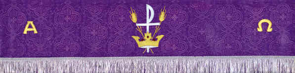 Chi-Rho Crown and Wheat Alpha Omega Altar Frontal