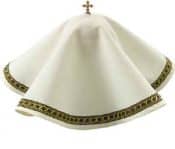 Cream Ciborium Cover with Gold Trim