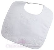 Hand Embroidered Girls Cotton Christening Bib