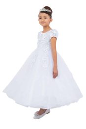 First Communion Dress with Heavily Embellished Bodice