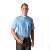Sky Blue Tab Collar Men's Clergy Shirt