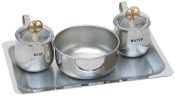 Stainless Steel Church Cruet Set with Tray