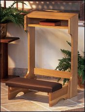Padded Church Altar Kneeler Pecan Stain