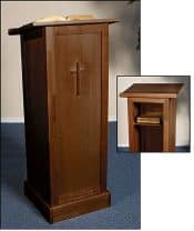 Full Lectern with Shelf - Walnut Finish