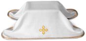 White Urn Cover with Gold Cross