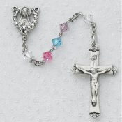 Multicolor SWAROVSKI Rosary Beads 5 mm Rhodium or Sterling Silver