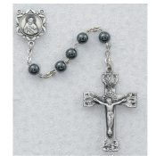 Hematite Rosary Beads 5mm Pewter or Sterling Silver