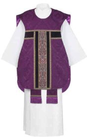 FIDDLE BACK - PURPLE  WITH HARVEST BAND AND VELVET TRIM WITH GALLOON
