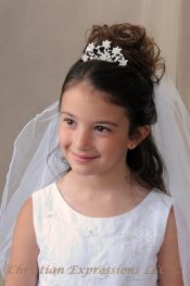 Mia  First Communion Tiara and Veil