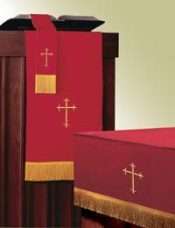 Reversible Parament Set Red/White Crosses