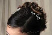 First Communion Hairpins w/Rhinestone Bow