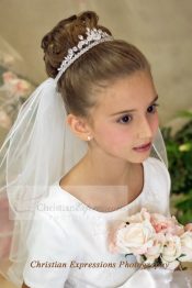 Olivia First Communion Crown Veil