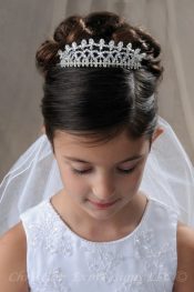 First Communion Crystal Crown Headpiece