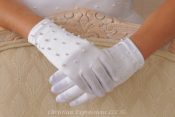 Satin First Communion Gloves w/Pearls
