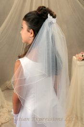 First Communion Veil with Floral Comb