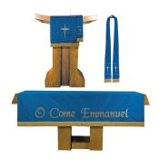 3 Piece Maltese Jacquard Church Parament Set - Blue
