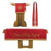 3 Piece Maltese Jacquard Church Parament Set - Red